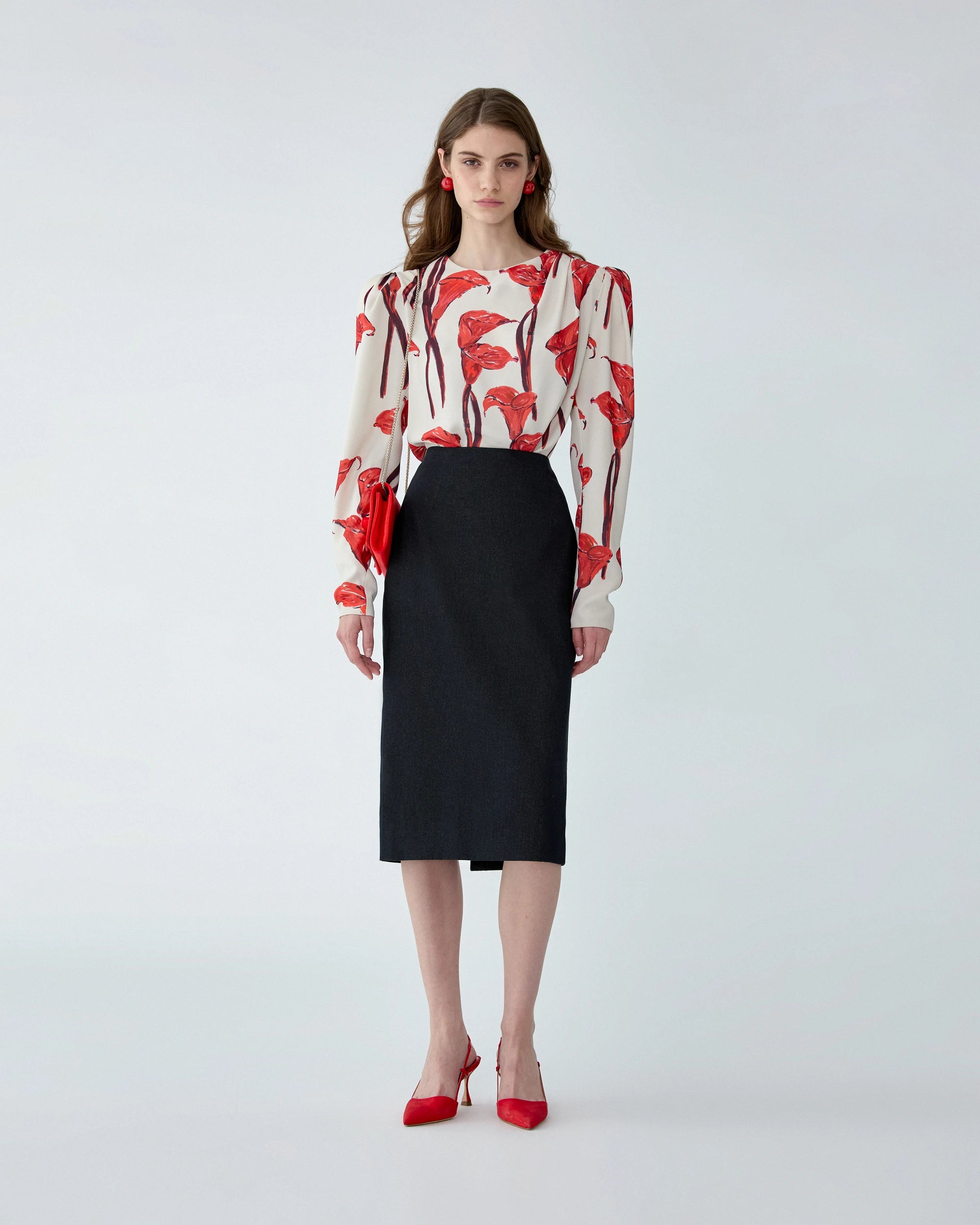 CALLA LILY PRINT BLOUSE