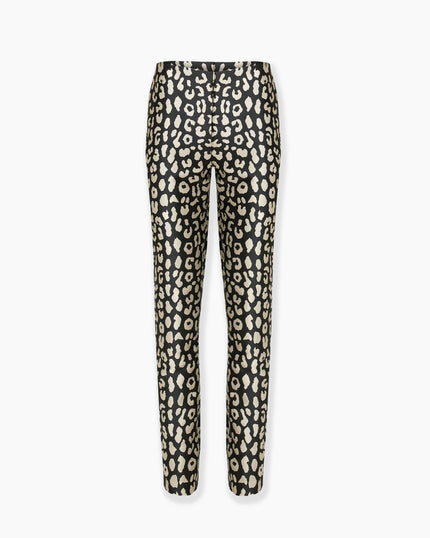 LEOPARD SPOT JACQUARD CIGARETTE PANTS