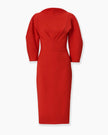 DRAPED NECK SHEATH DRESS