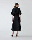 DENIM SHIRT DRESS IN BLACK DENIM