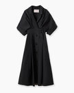 DENIM SHIRT DRESS IN BLACK DENIM