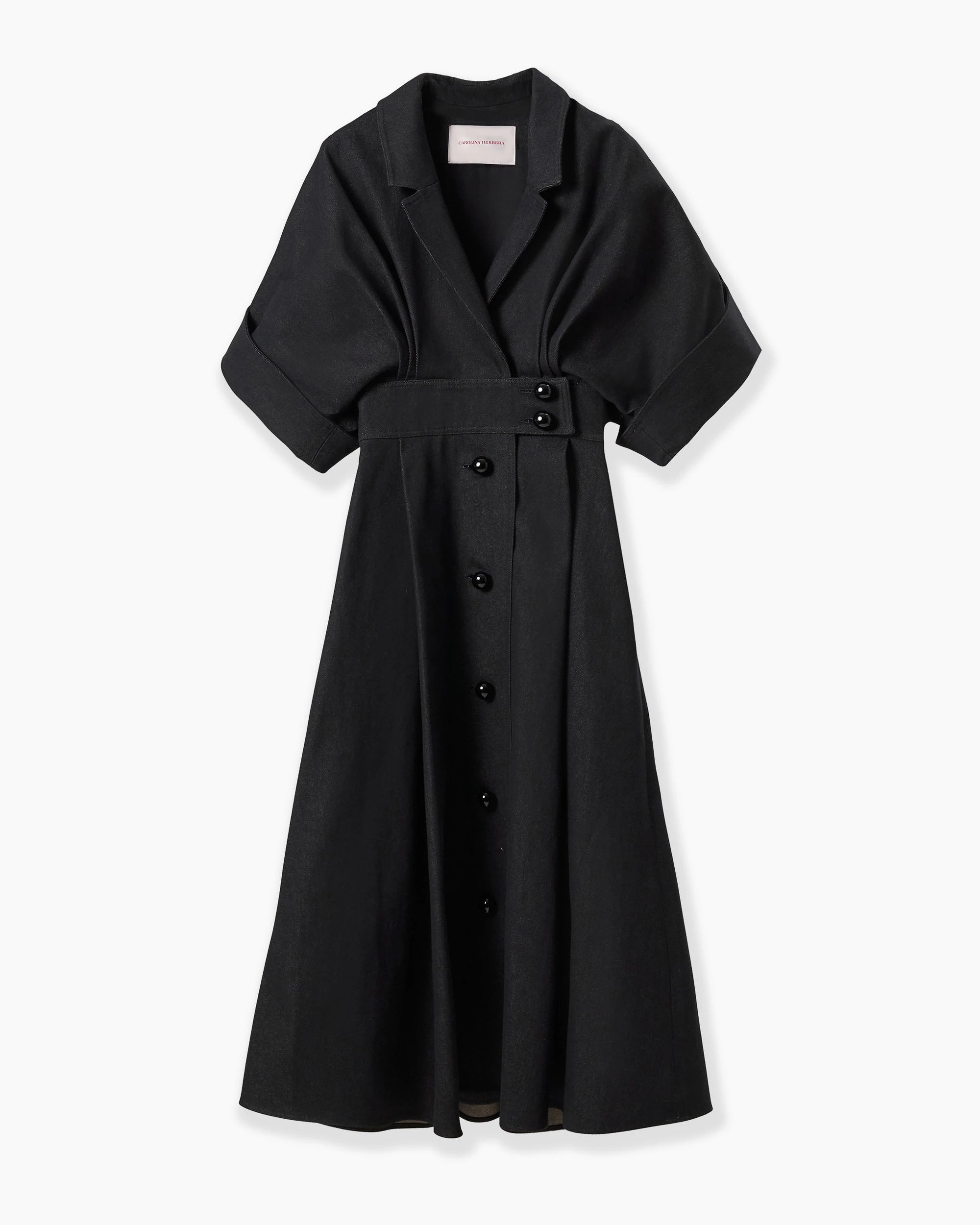 DENIM SHIRT DRESS IN BLACK DENIM