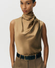 KAIA TOP IN KHAKI