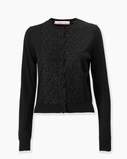 MERINO SILK CARDIGAN WITH LACE