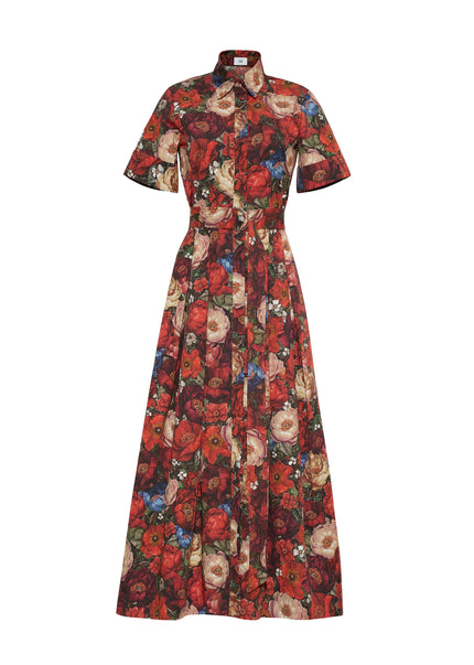 LEIGHTON DRESS IN RUBY FLORAL