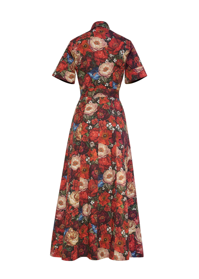 LEIGHTON DRESS IN RUBY FLORAL