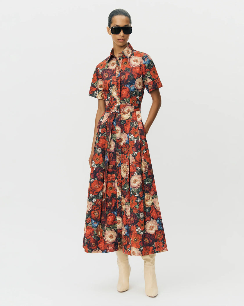 LEIGHTON DRESS IN RUBY FLORAL