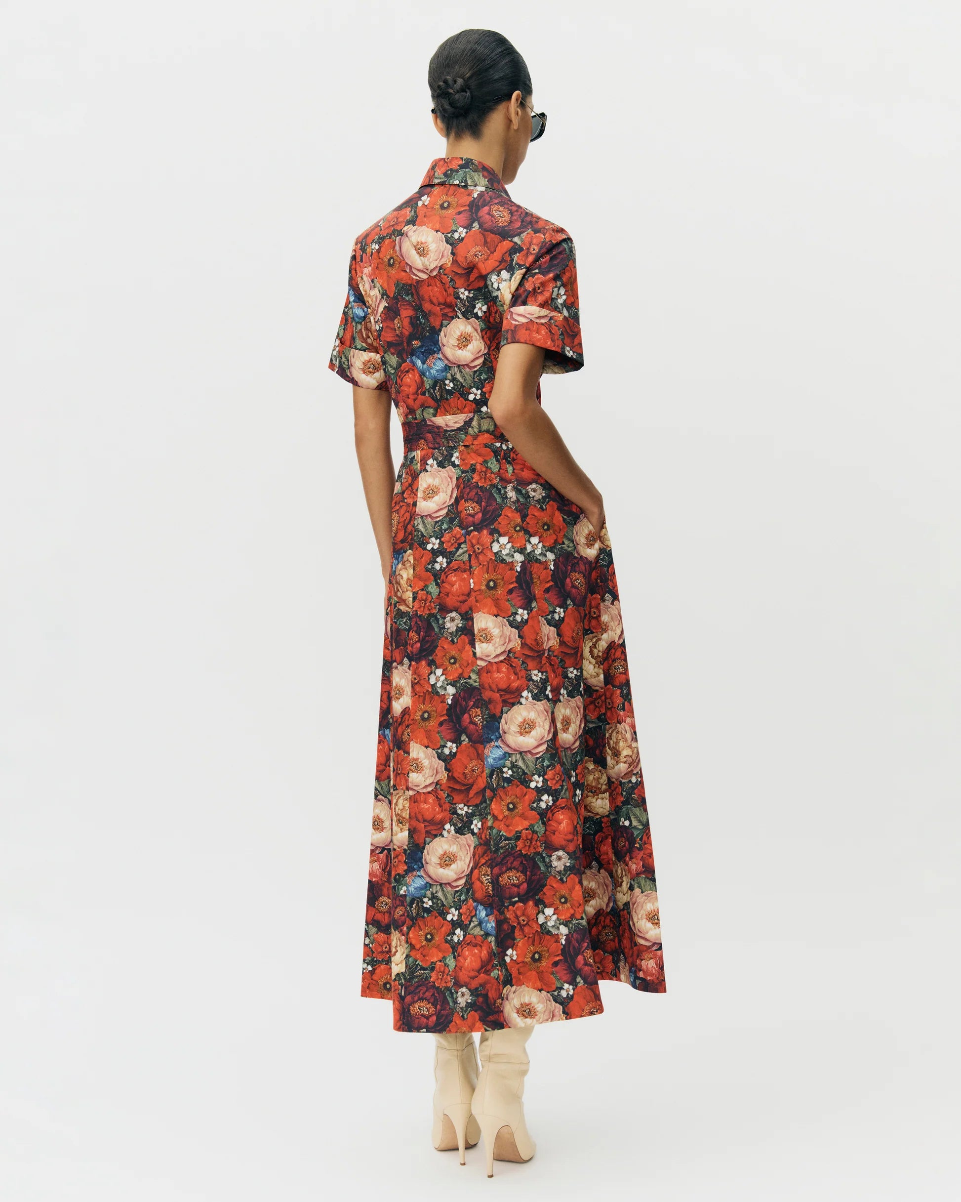 LEIGHTON DRESS IN RUBY FLORAL