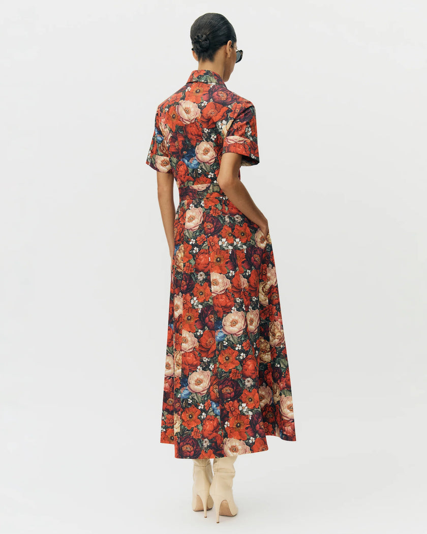 LEIGHTON DRESS IN RUBY FLORAL