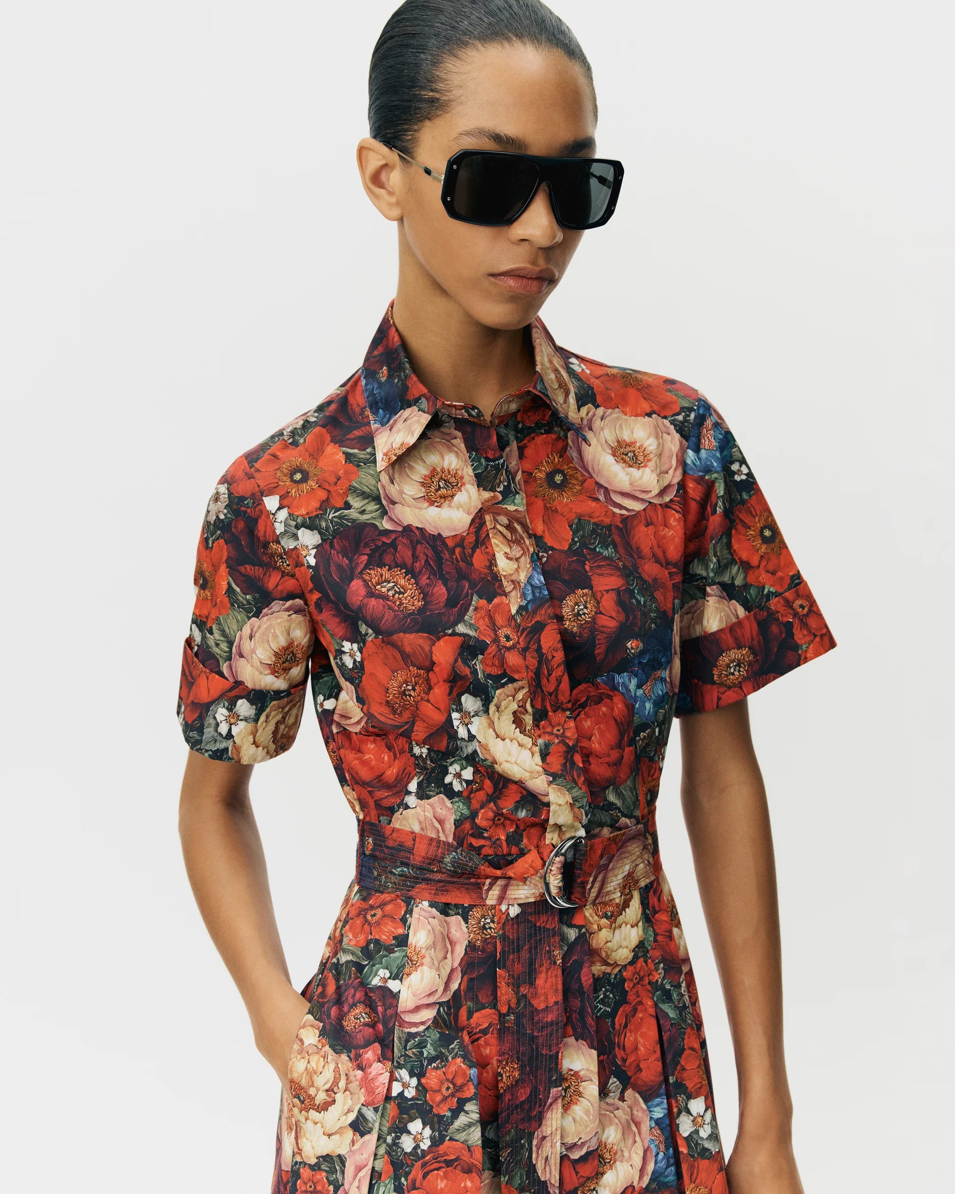 LEIGHTON DRESS IN RUBY FLORAL