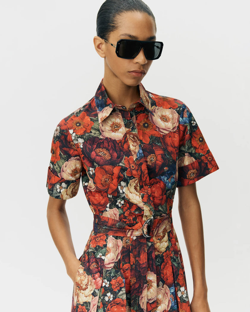 LEIGHTON DRESS IN RUBY FLORAL