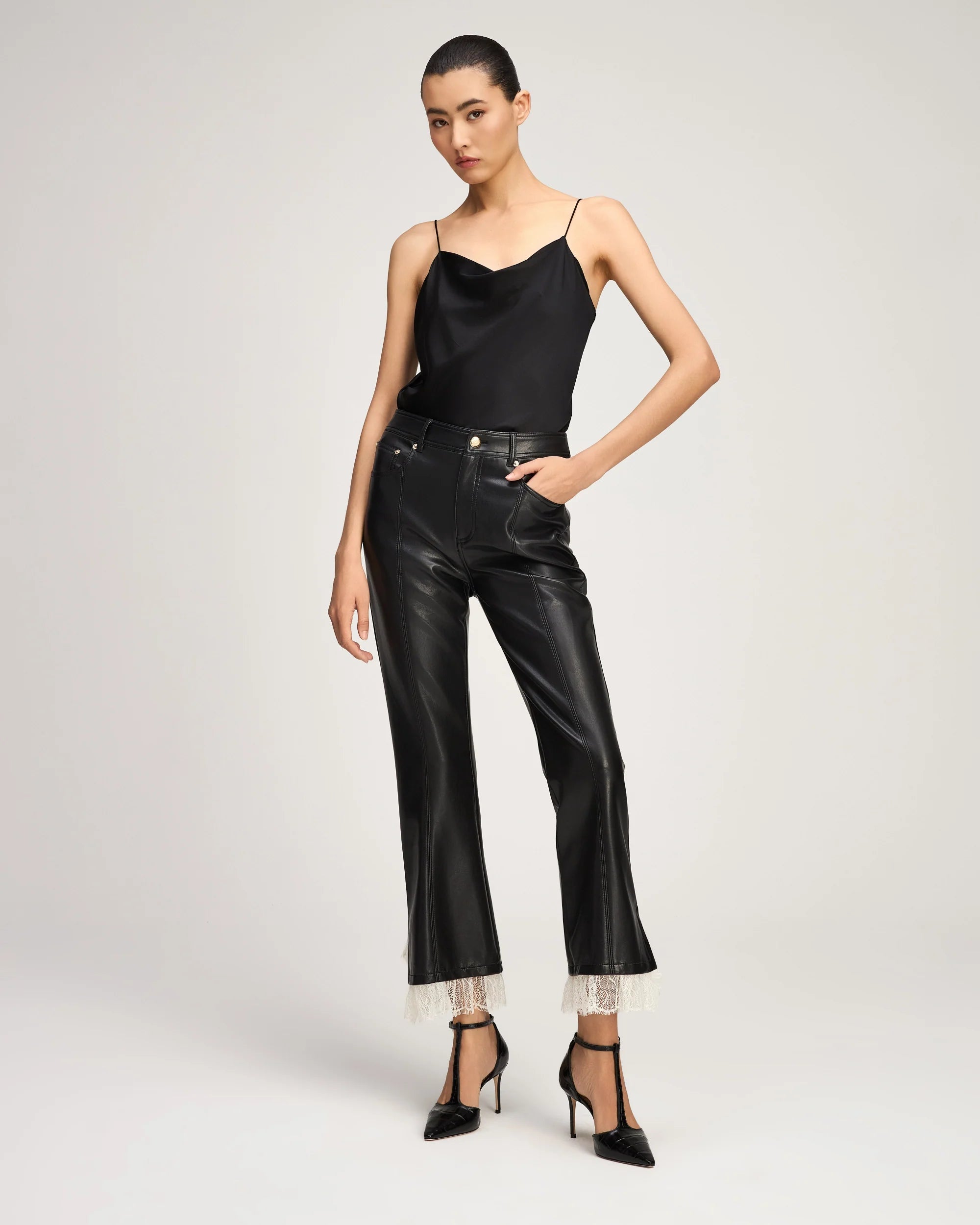 VEGAN LEATHER ROXIE LACE MAISIE PANT