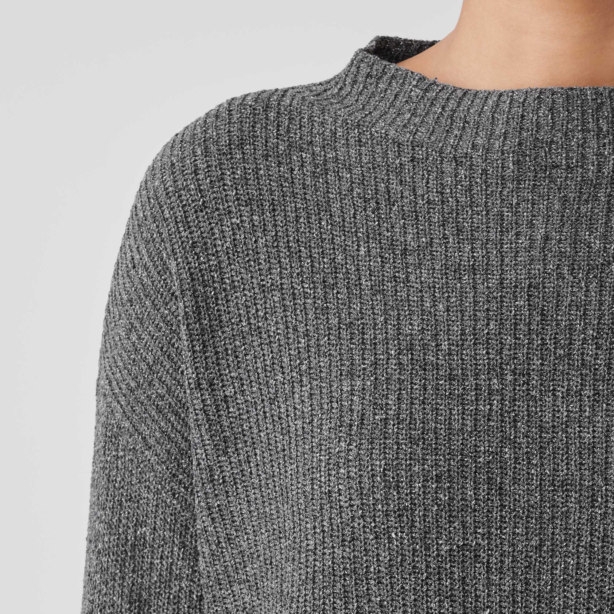 BOXY FUNNEL NECK SWEATER