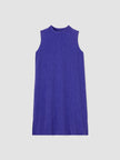MOCK NECK DRESS WITH WOVEN PLISSE