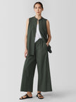 WASHED ORGANIC COTTON POPLIN WIDE LEG PANT