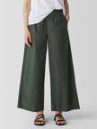 WASHED ORGANIC COTTON POPLIN WIDE LEG PANT