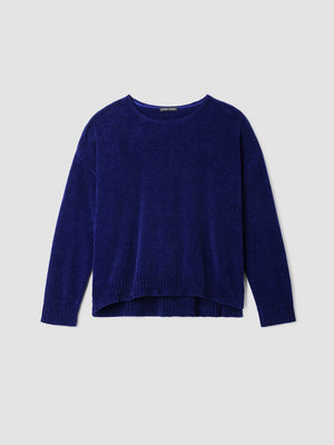 ORGANIC COTTON CHENILLE JEWEL NECK TOP