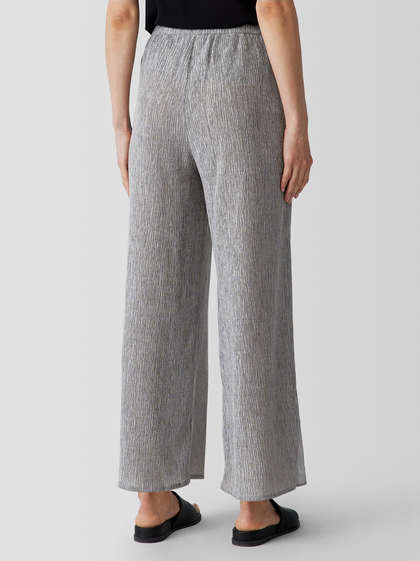 WOVEN PLISSE WIDE LEG PANT