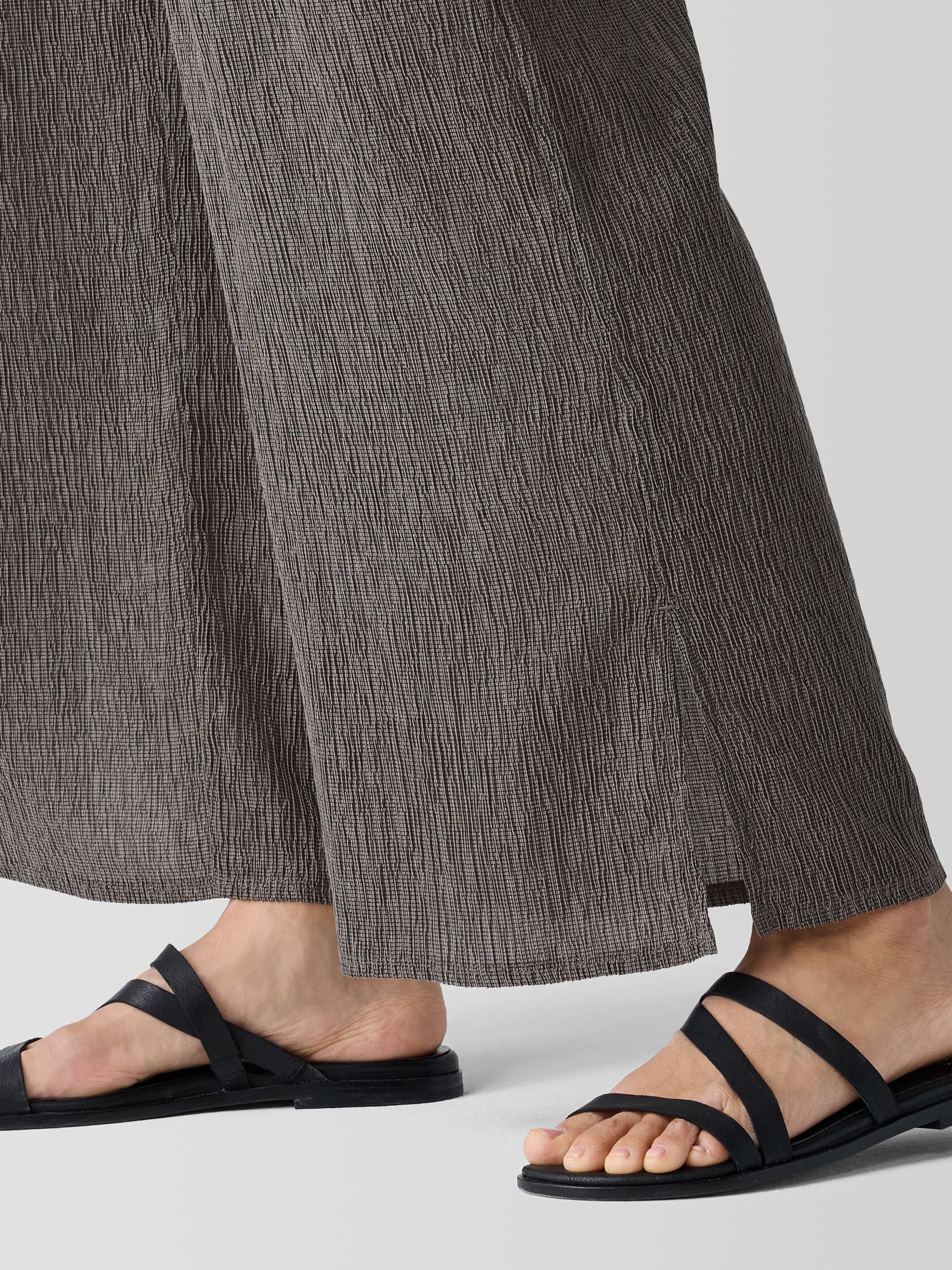 WOVEN PLISSE WIDE LEG PANT