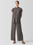 WOVEN PLISSE WIDE LEG PANT