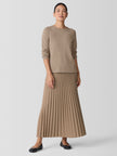 WOVEN WOOL SILK ALINE SKIRT