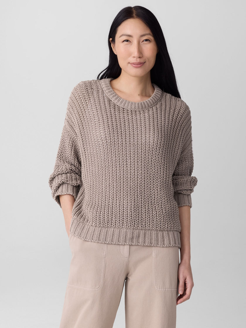 PERUVIAN ORGANIC COTTON CORD CREW NECK TOP