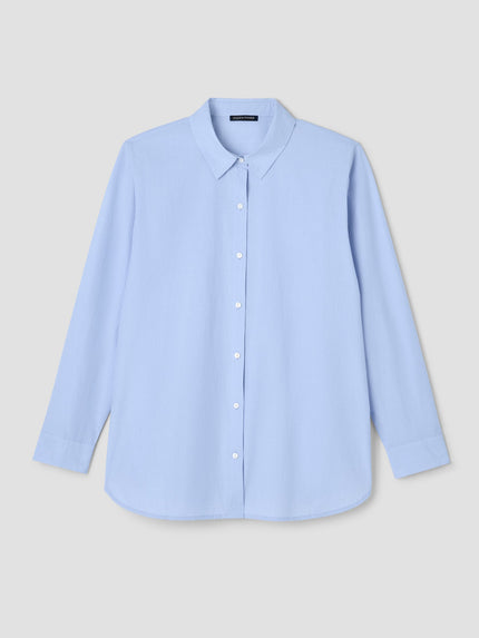 STRIPED POPLIN CLASSIC COLLAR SHIRT