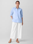 STRIPED POPLIN CLASSIC COLLAR SHIRT