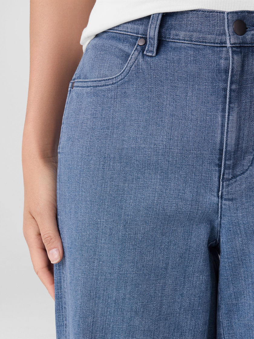 COTTON STRETCH DENIM LANTERN JEAN