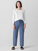 COTTON STRETCH DENIM LANTERN JEAN