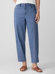 COTTON STRETCH DENIM LANTERN JEAN
