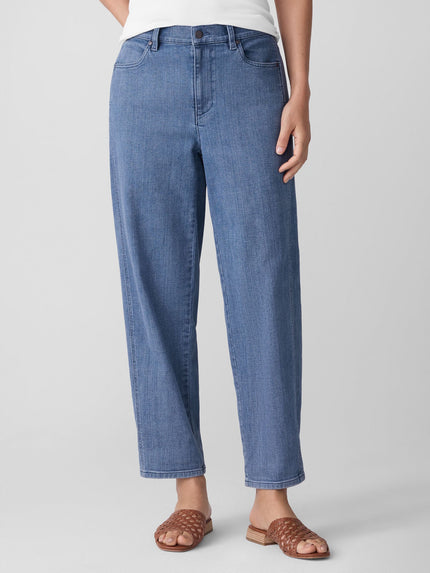 COTTON STRETCH DENIM LANTERN JEAN