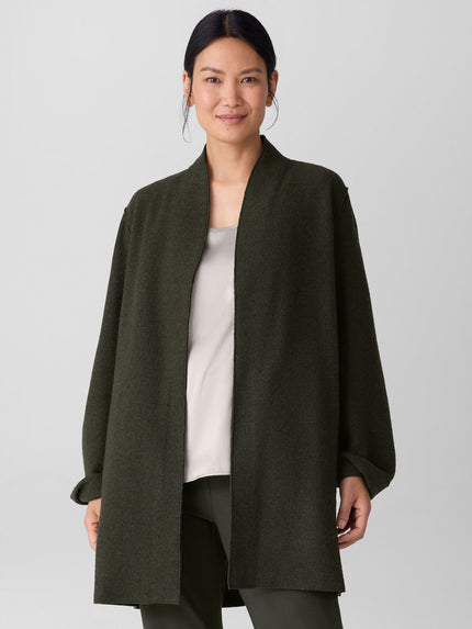 LIGHTWEIGHT BOILED WOOL HIGH COLLAR JACKET