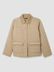 EGGSHELL RECYCLED NYLON QUILTED CLASSIC COLLAR JACKET