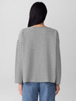 STRIPED ORGANIC COTTON SLUB BATEAU NECK TOP