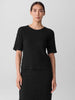 BUBBLE JACQUARD CREW NECK TOP