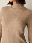 SUPERFINE MERINO TURTLENECK TOP IN REGENERATIVE WOOL