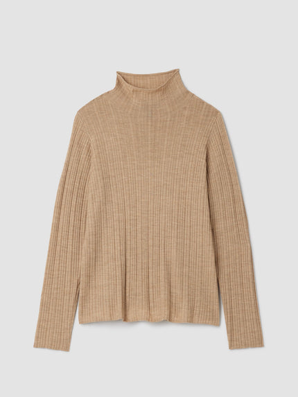 SUPERFINE MERINO TURTLENECK TOP IN REGENERATIVE WOOL