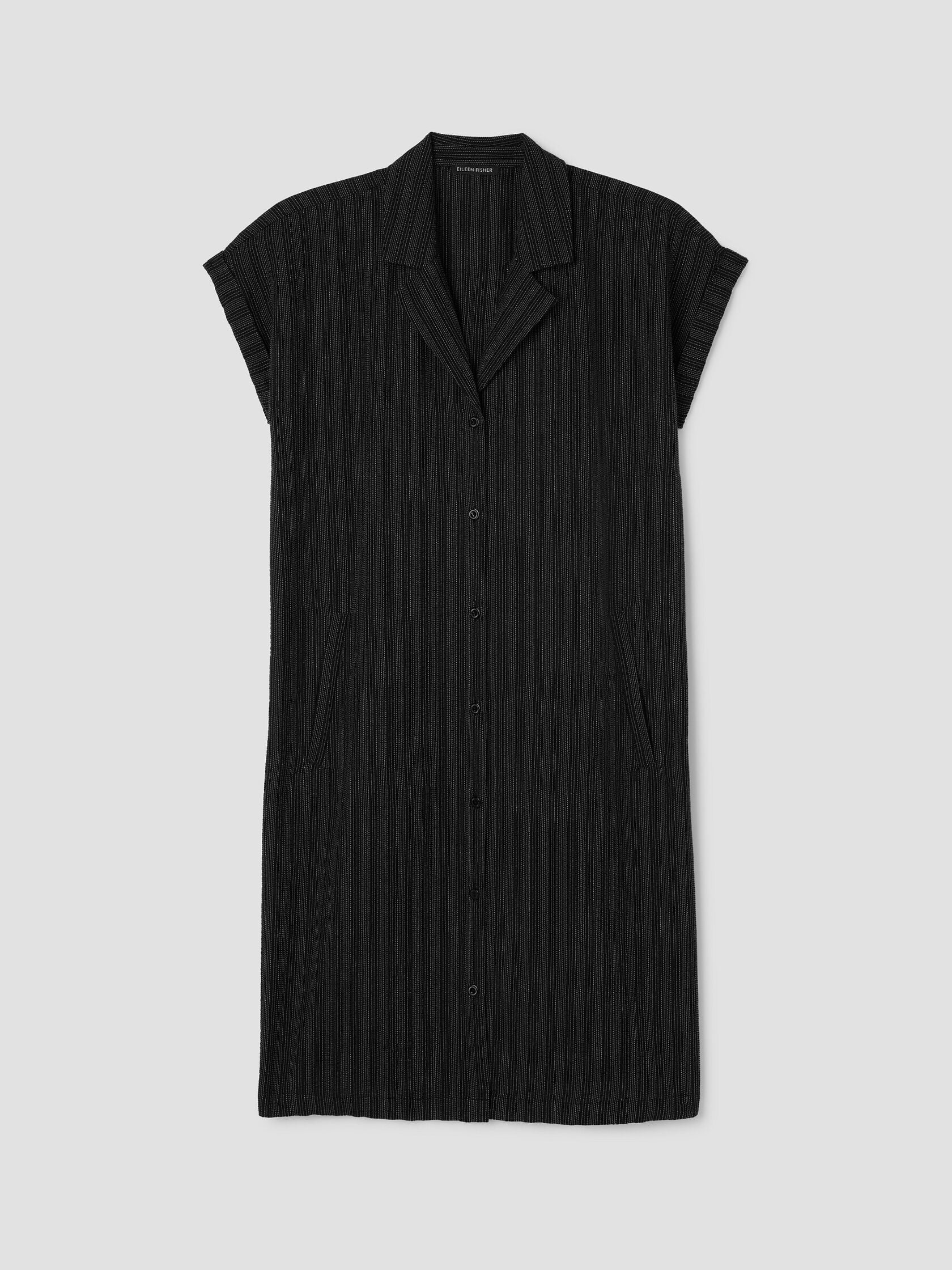 COTTON BLEND STRIPE STITCH SHIRTDRESS