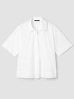 ORGANIC COTTON POPLIN SPLIT NECK TOP