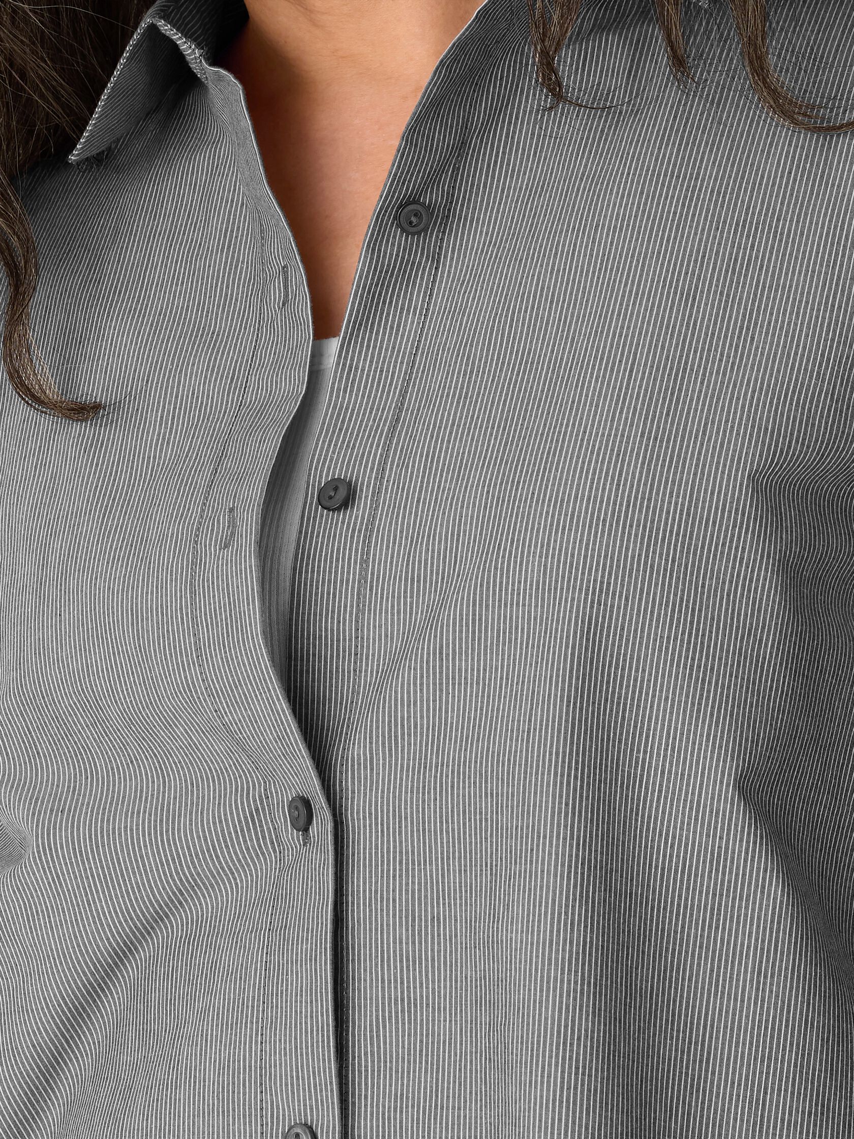 STRIPED ORGANIC COTTON POPLIN CLASSIC COLLAR SHIRT