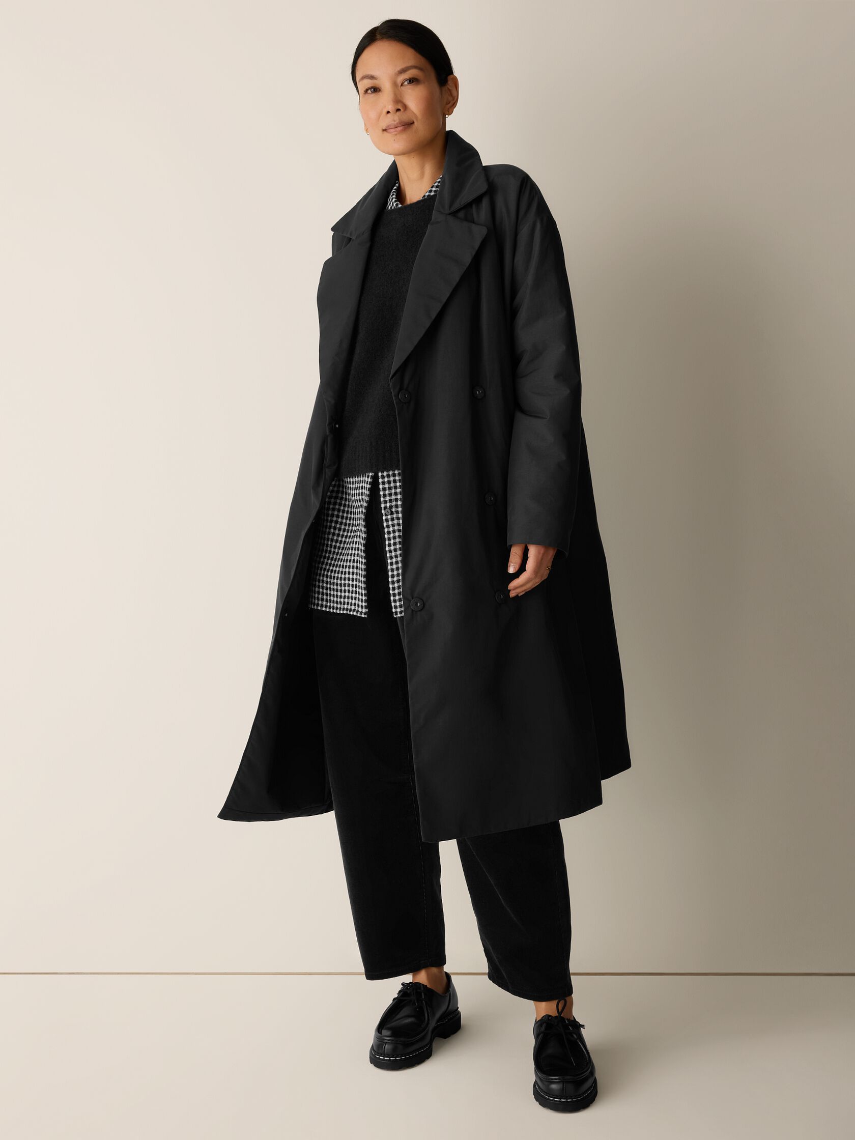 LIGHT COTTON NYLON PADDED TRENCH COAT
