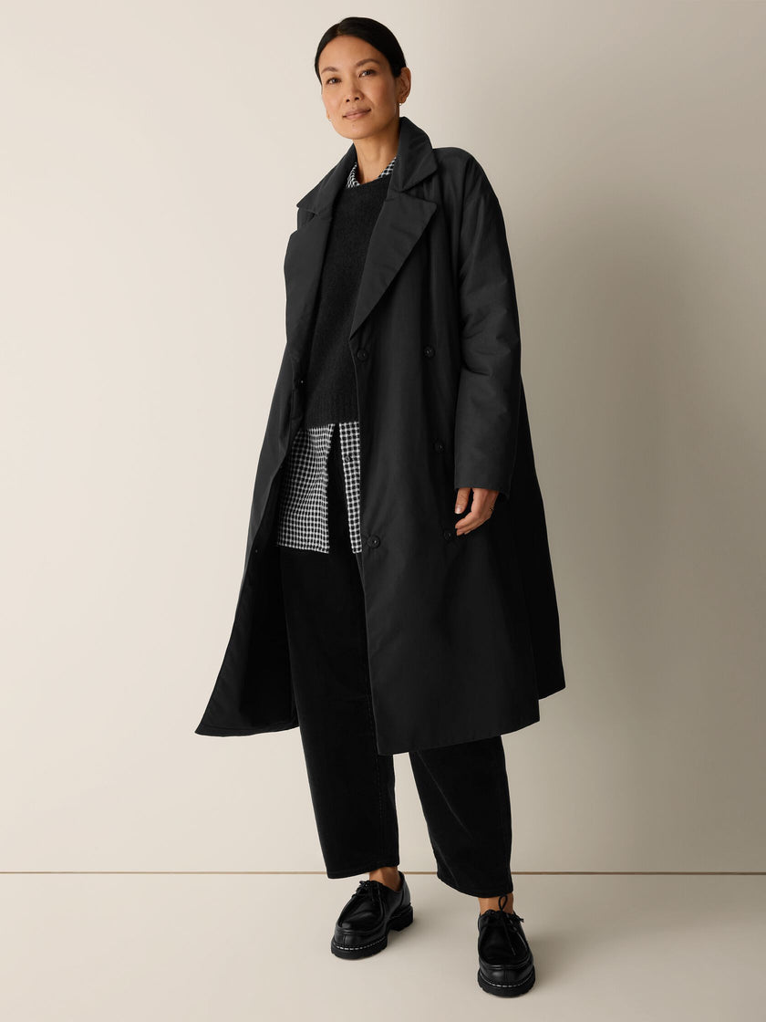 LIGHT COTTON NYLON PADDED TRENCH COAT