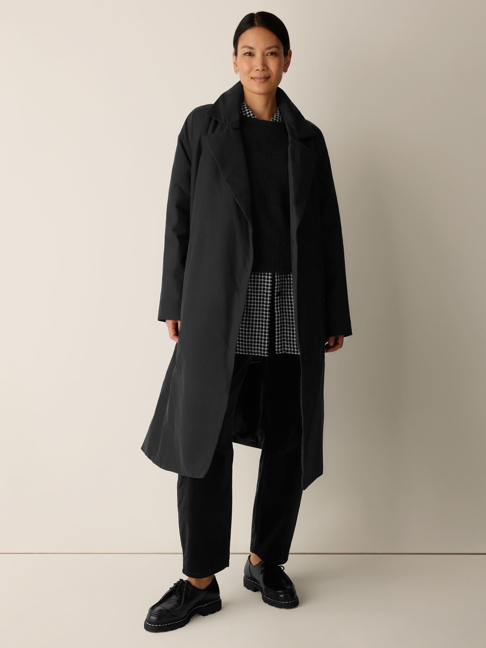 LIGHT COTTON NYLON PADDED TRENCH COAT