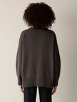 COTTON AND RECYCLED CASHMERE CREW NECK LONG TOP