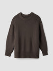 COTTON AND RECYCLED CASHMERE CREW NECK LONG TOP