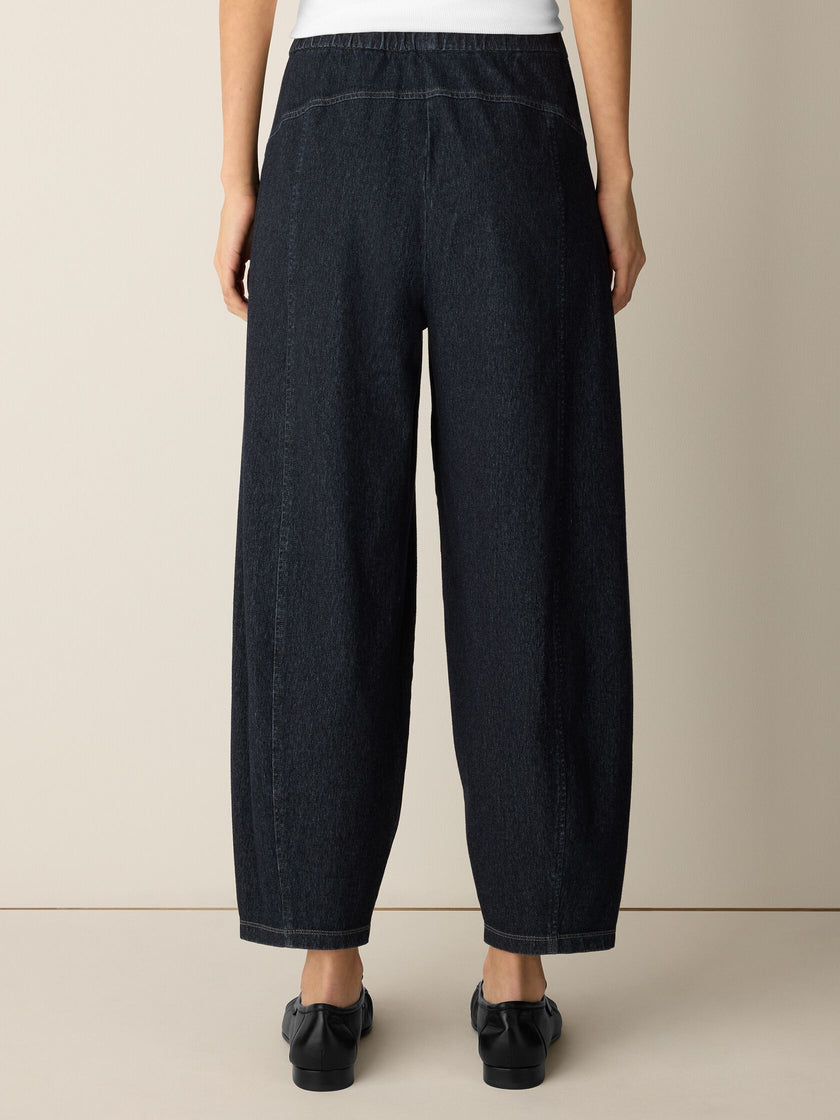 COTTON INDIGO KNIT DENIM LANTERN PANT