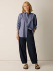 COTTON INDIGO KNIT DENIM LANTERN PANT