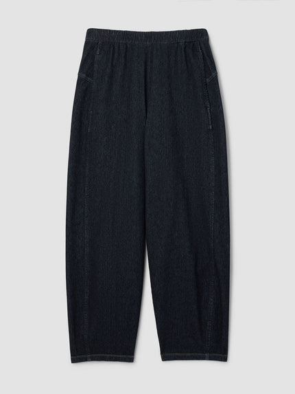 COTTON INDIGO KNIT DENIM LANTERN PANT