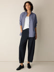 COTTON INDIGO KNIT DENIM LANTERN PANT